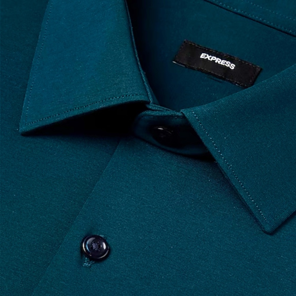 Extra Slim Solid Stretch 1MX Dress Shirt dark teal